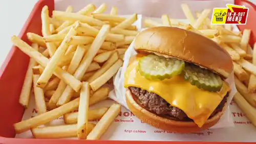 in n out pickles on burger